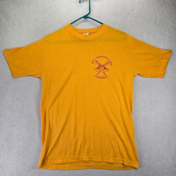 Vintage Marines Drill Instructor School Student T-Shirt Mens L Single Stitch 80s - Picture 1 of 12